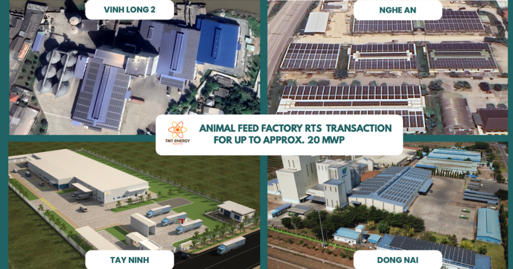Rooftop Solar, PPA for feed mills across Vĩnh Long 2, Nghệ An, Tây Ninh, and Đồng Nai